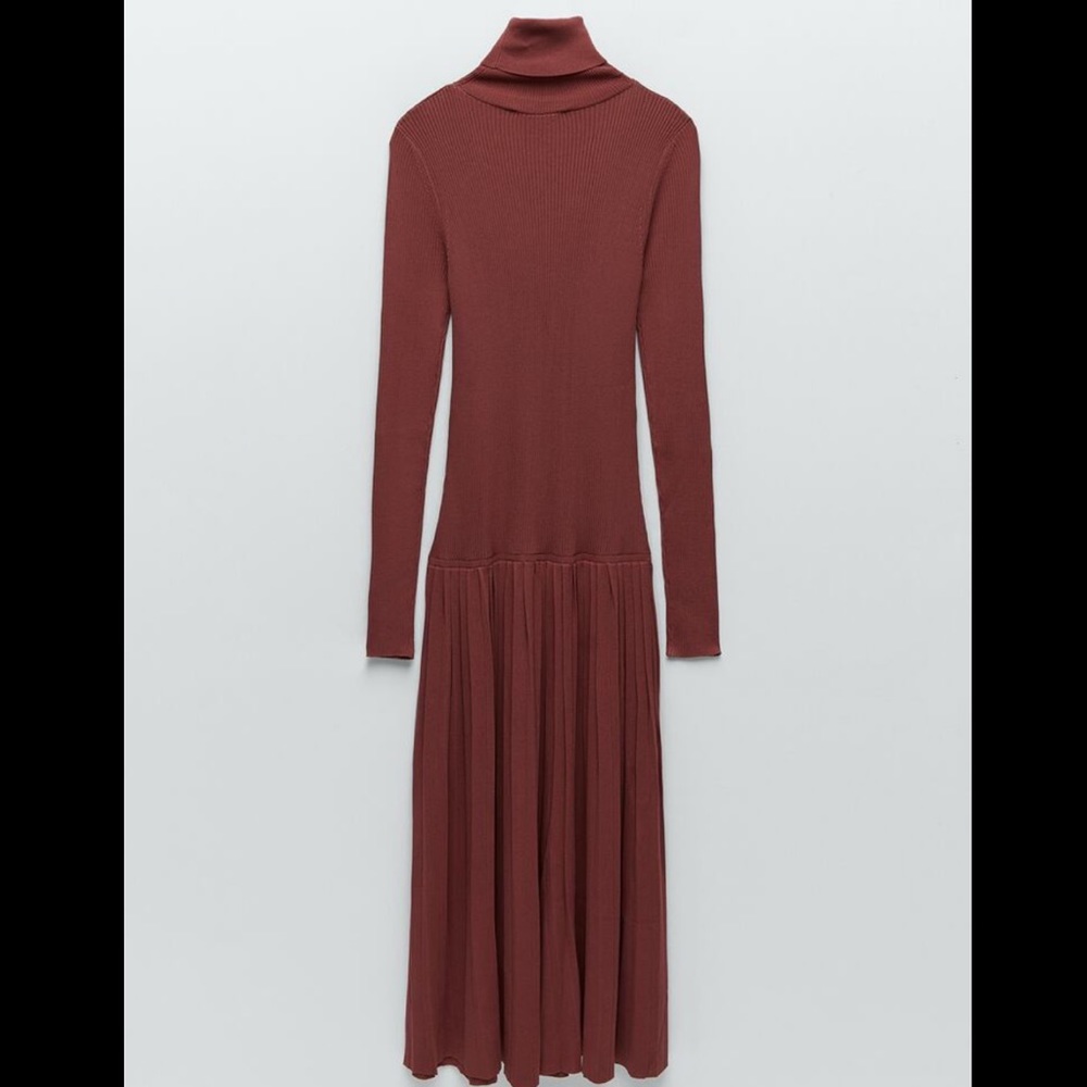 Zara high collar knit dress